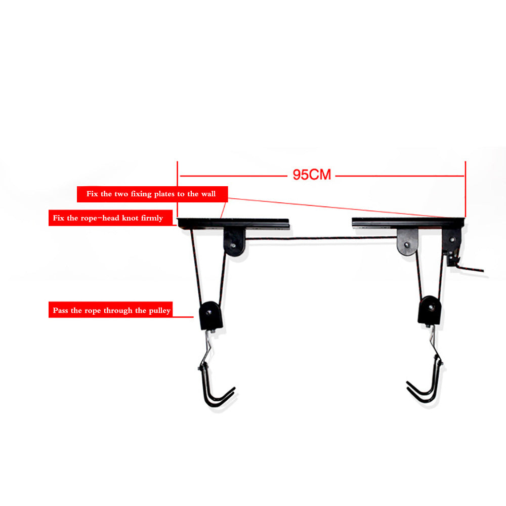Garage Ceiling Bike Hoist Storage System