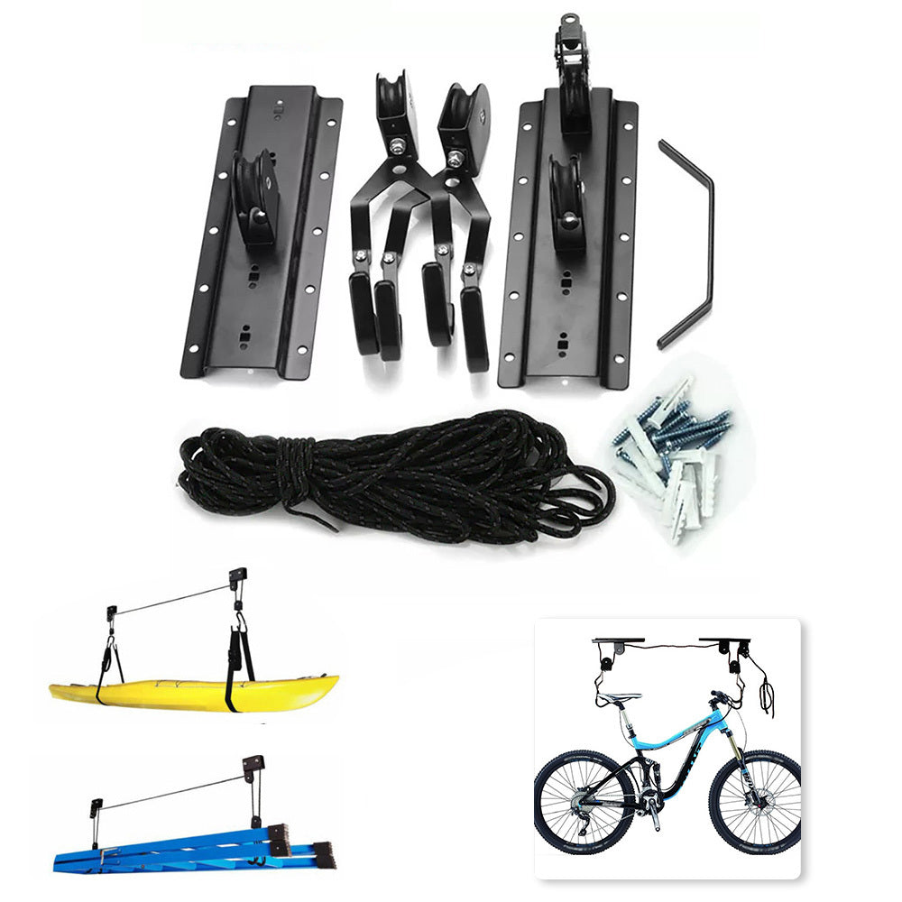 Garage Ceiling Bike Hoist Storage System