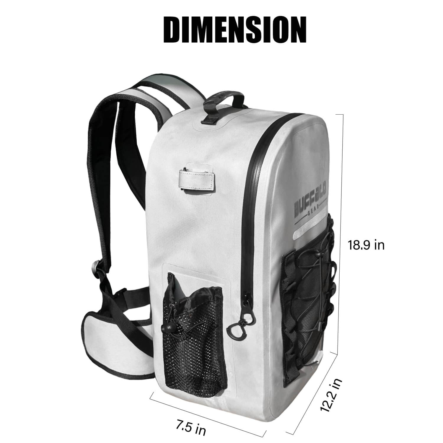 27QT Waterproof Fishing Backpack with Rod Holder
