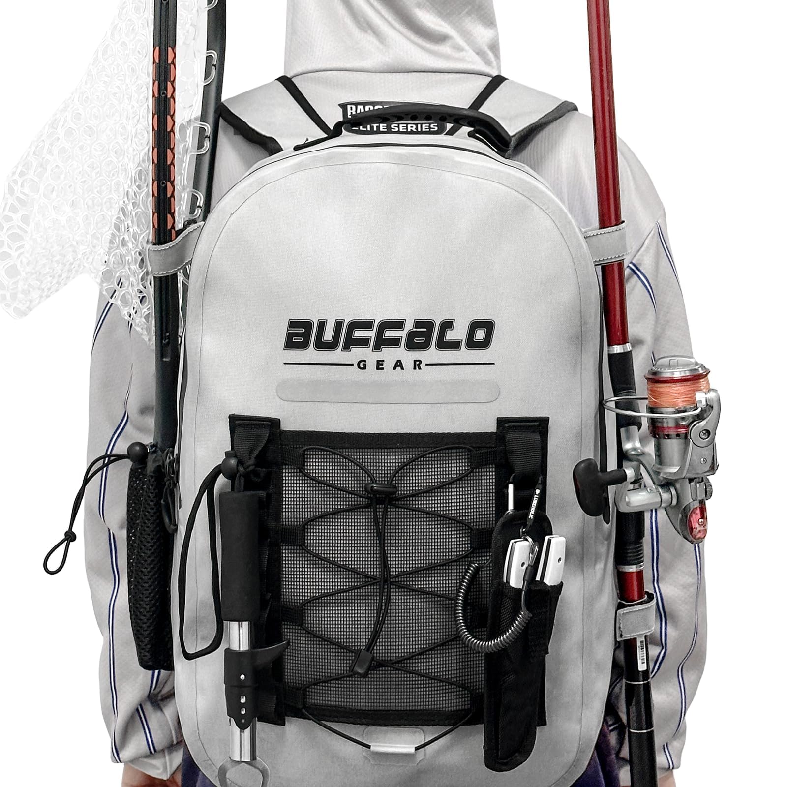 27QT Waterproof Fishing Backpack with Rod Holder