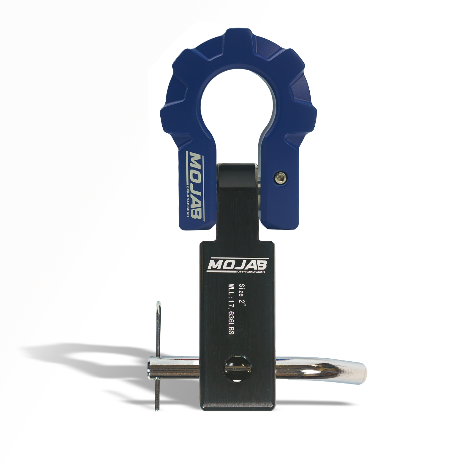 2" Aluminum Hitch Receiver with 9T Aluminum D-Ring Shackle – Ceramic Coated