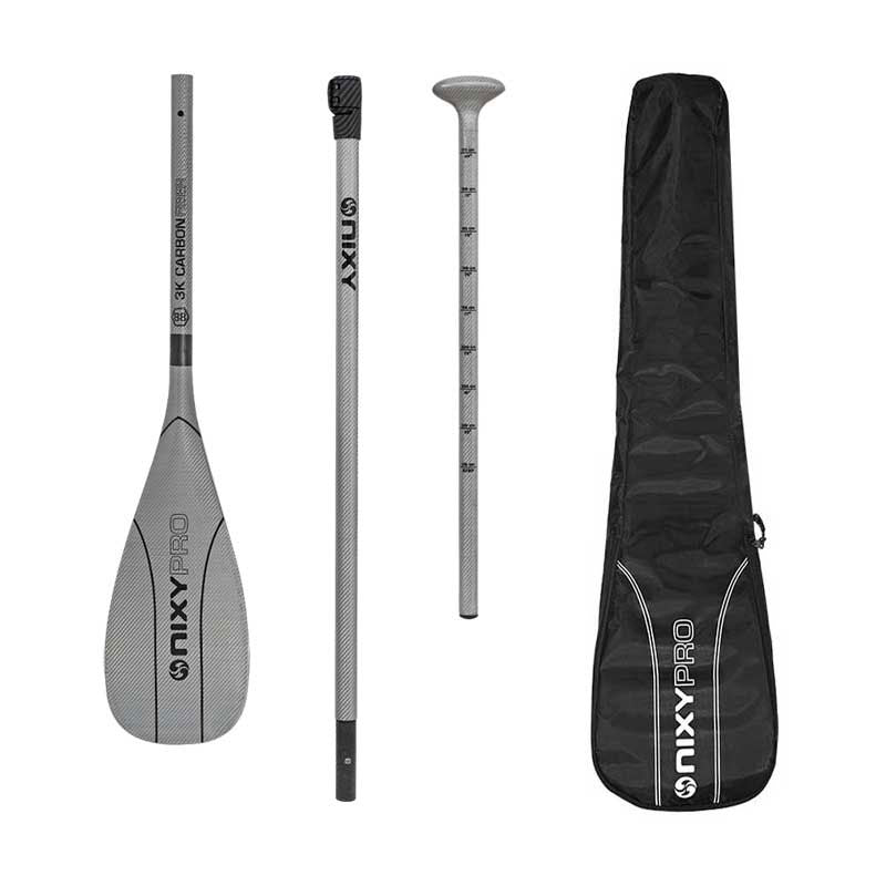 NIXY 100% 3K Carbon Fiber SUP Pro Paddle – 3-Piece Adjustable Performance Paddle