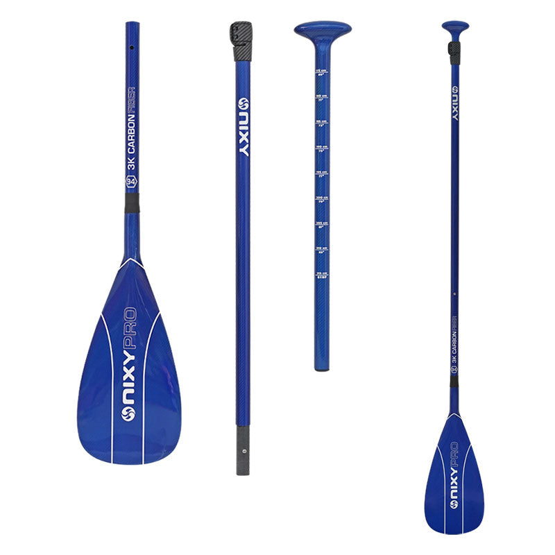 NIXY 100% 3K Carbon Fiber SUP Pro Paddle – 3-Piece Adjustable Performance Paddle