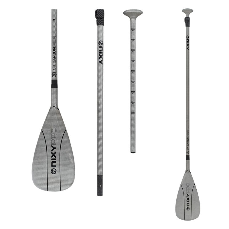 NIXY 100% 3K Carbon Fiber SUP Pro Paddle – 3-Piece Adjustable Performance Paddle