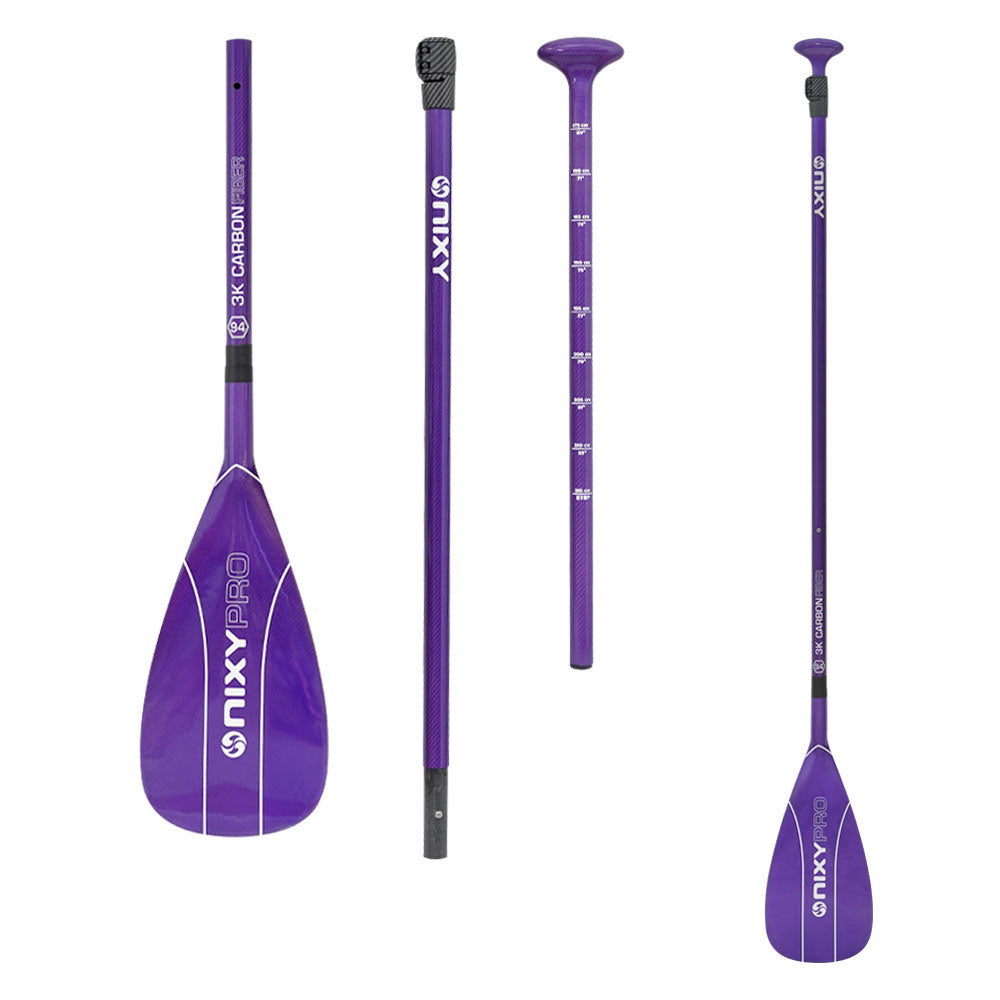 NIXY 100% 3K Carbon Fiber SUP Pro Paddle – 3-Piece Adjustable Performance Paddle