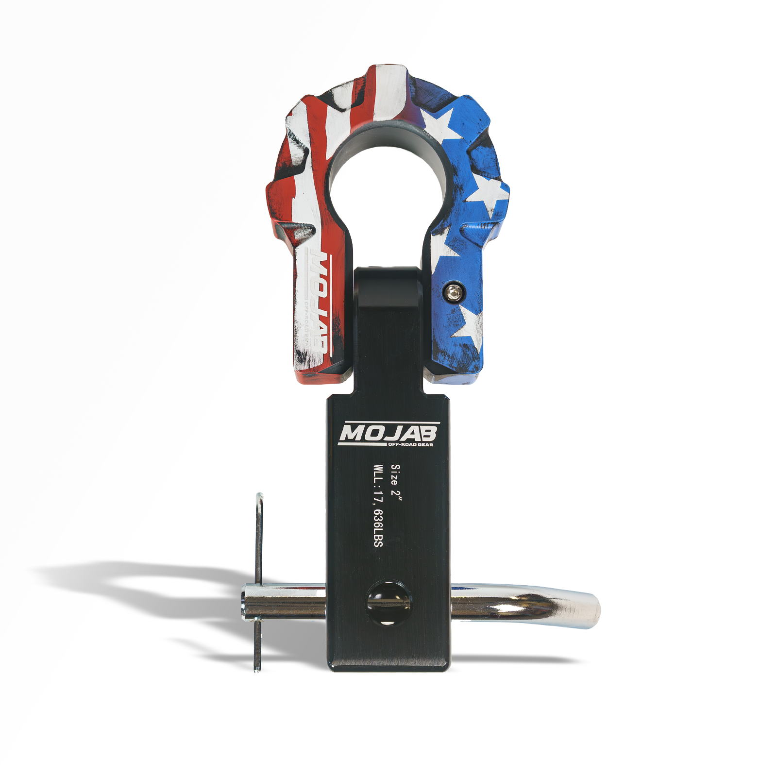 2" Aluminum Hitch Receiver with 9T Aluminum D-Ring Shackle – Ceramic Coated