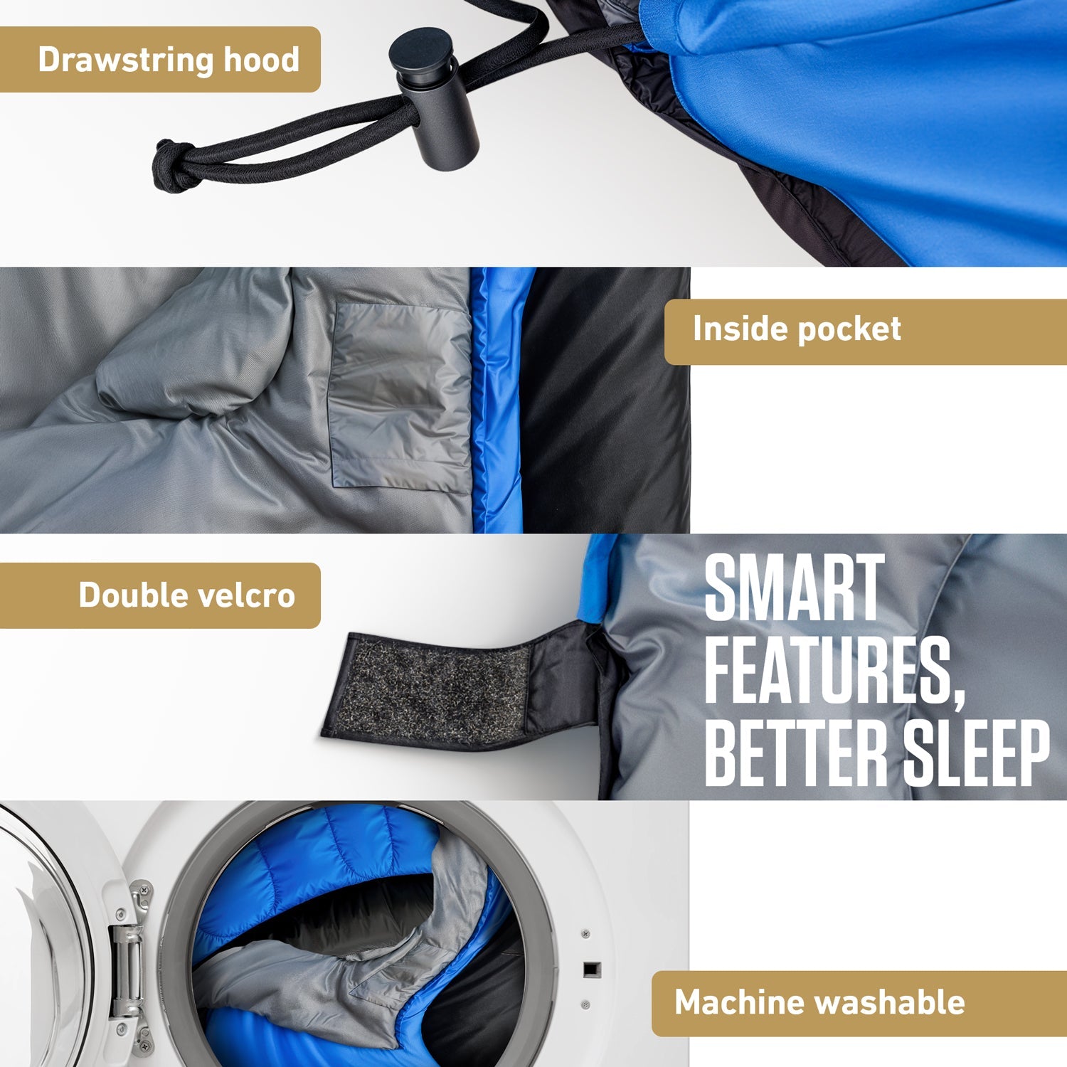 XXL Sleeping Bag for Big & Tall Campers – 30°F Cold Weather Rated