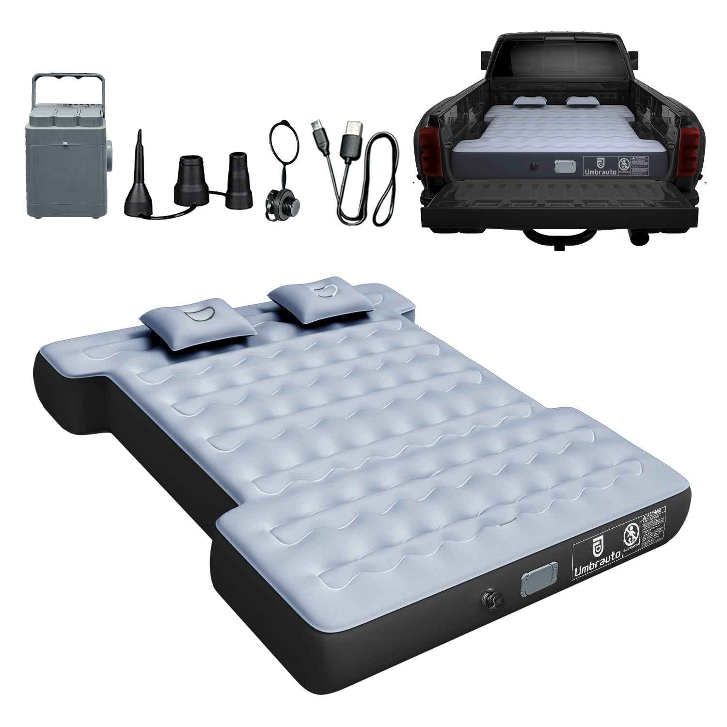 Umbrauto 5.5-6.5ft Built-in Pump Truck Bed Air Mattress 3.0