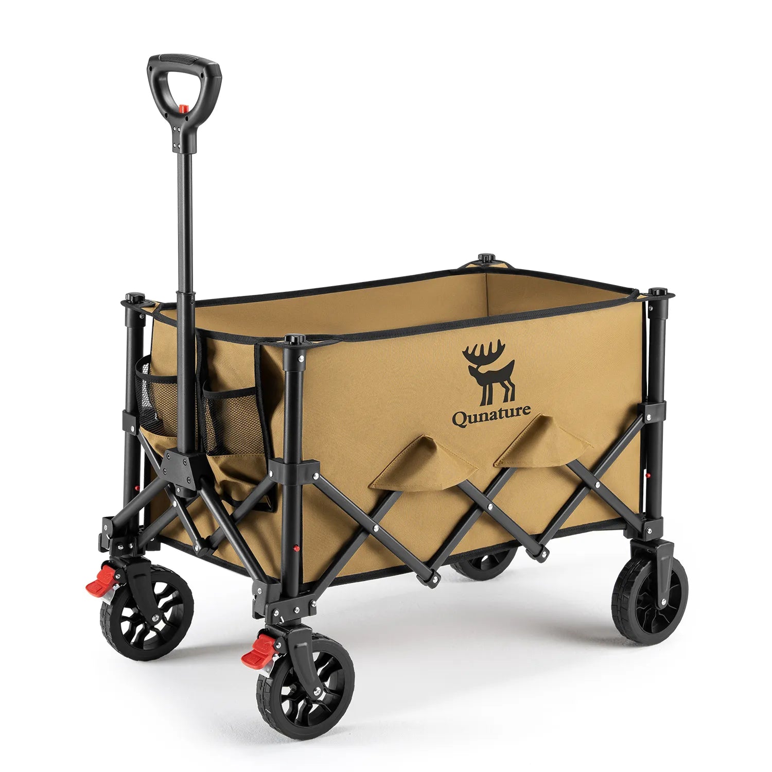 220lbs Foldable Utility Wagon with 360° Swivel Wheels