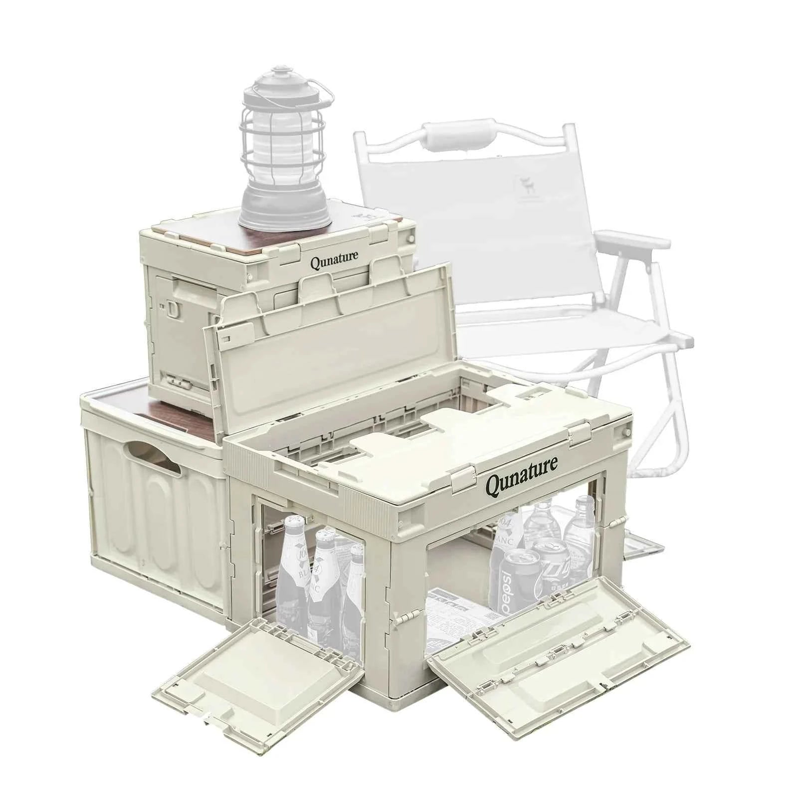TrailVault™ Foldable Camping Storage Box with Tabletop