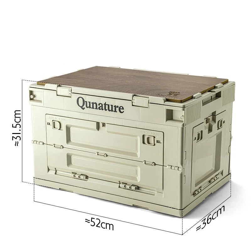 TrailVault™ Foldable Camping Storage Box with Tabletop