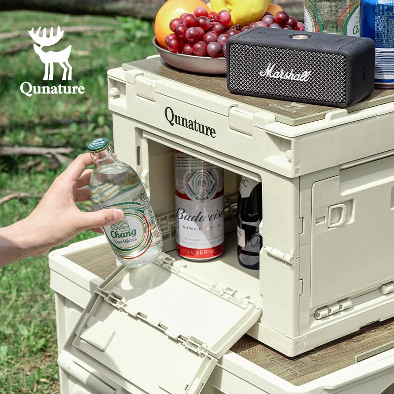 TrailVault™ Foldable Camping Storage Box with Tabletop