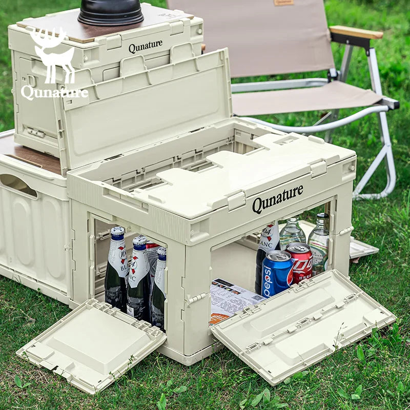 TrailVault™ Foldable Camping Storage Box with Tabletop