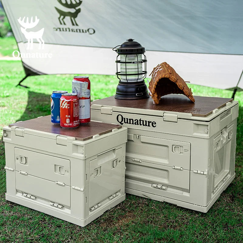 TrailVault™ Foldable Camping Storage Box with Tabletop