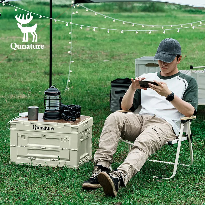 TrailVault™ Foldable Camping Storage Box with Tabletop