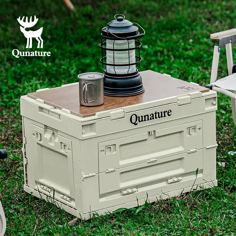 TrailVault™ Foldable Camping Storage Box with Tabletop