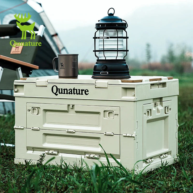 TrailVault™ Foldable Camping Storage Box with Tabletop