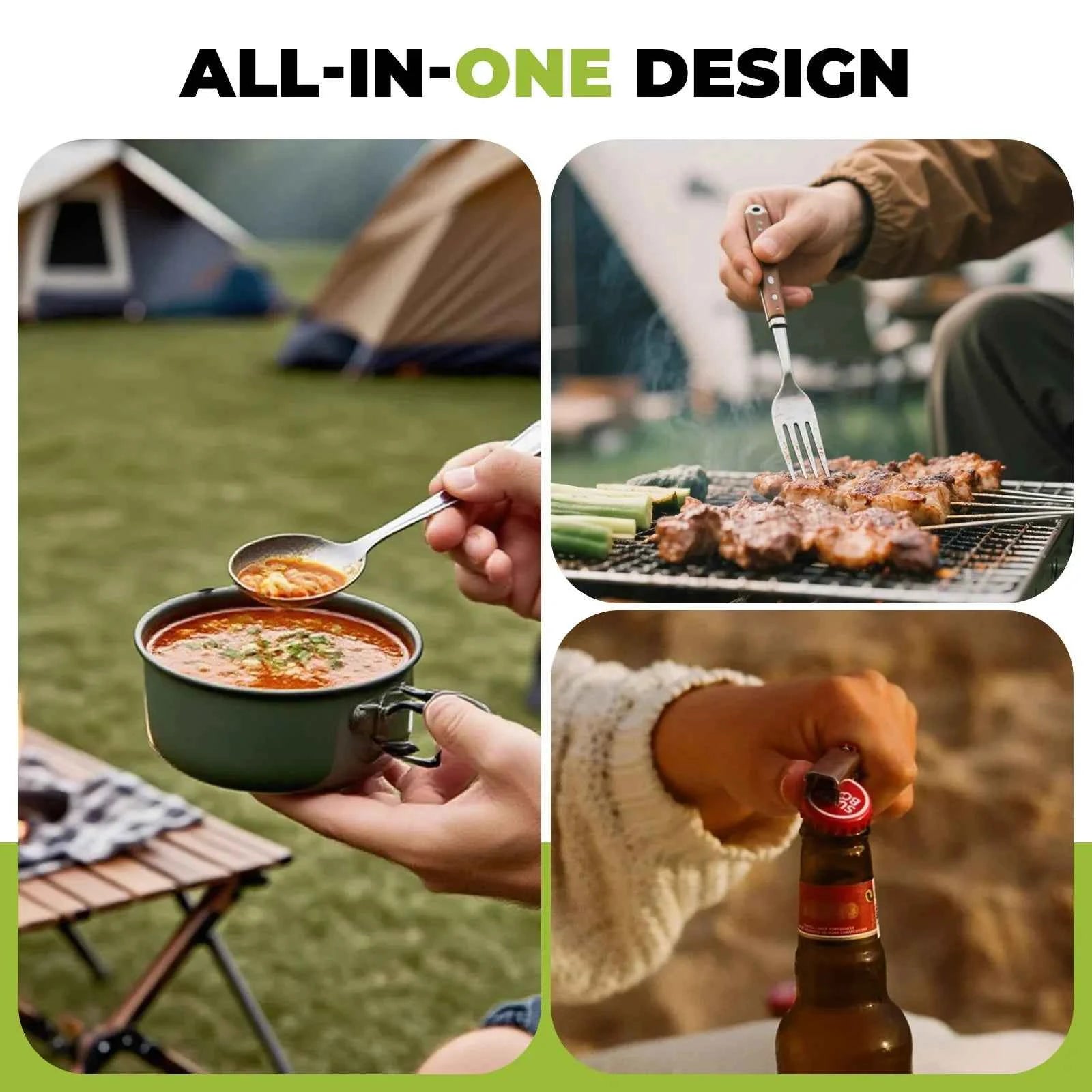 Qunature TitanCore™ Ultralight Titanium Camping Utensil Set – 4 Piece
