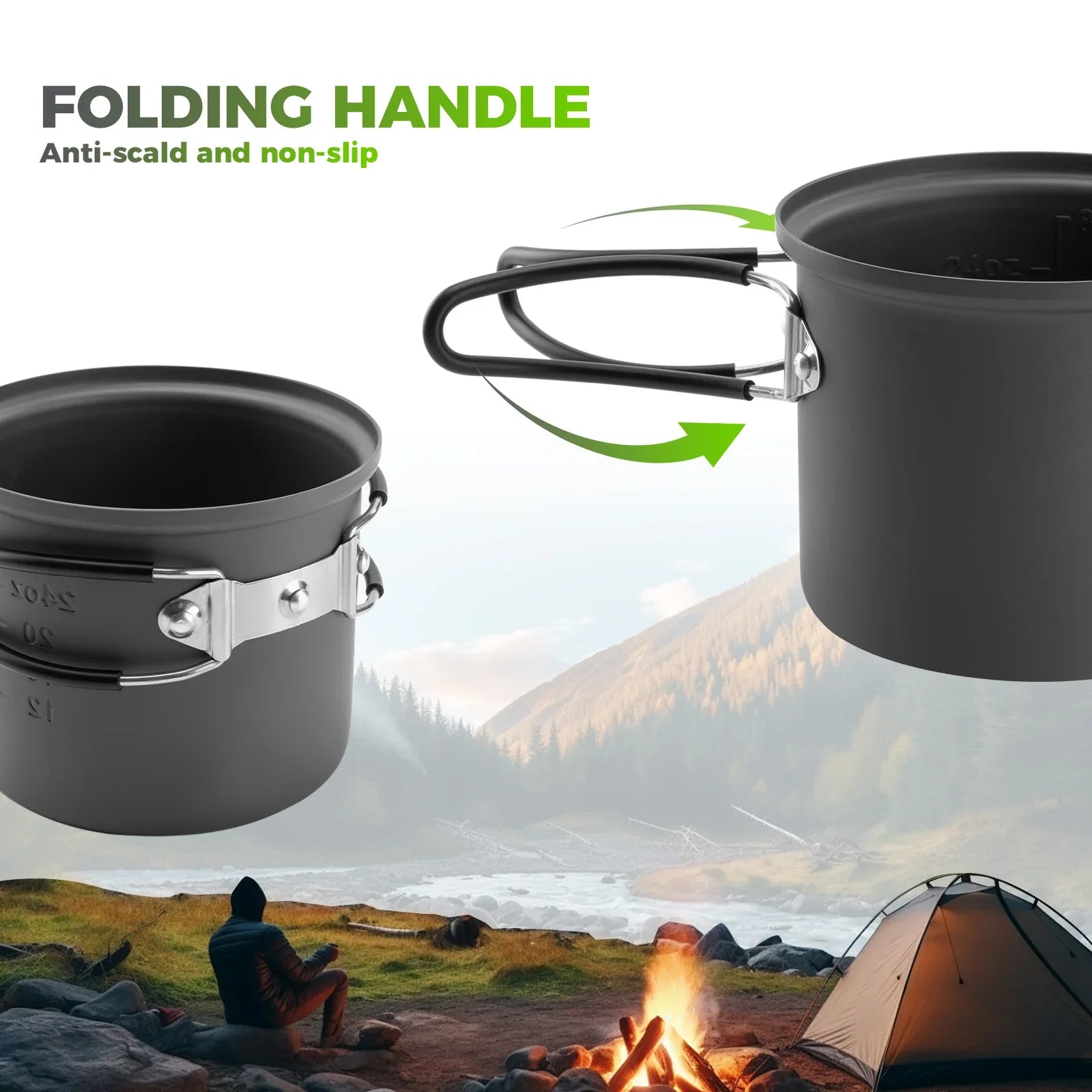 Qunature TrailChef™ Ultralight Aluminum Camping Cookware Set