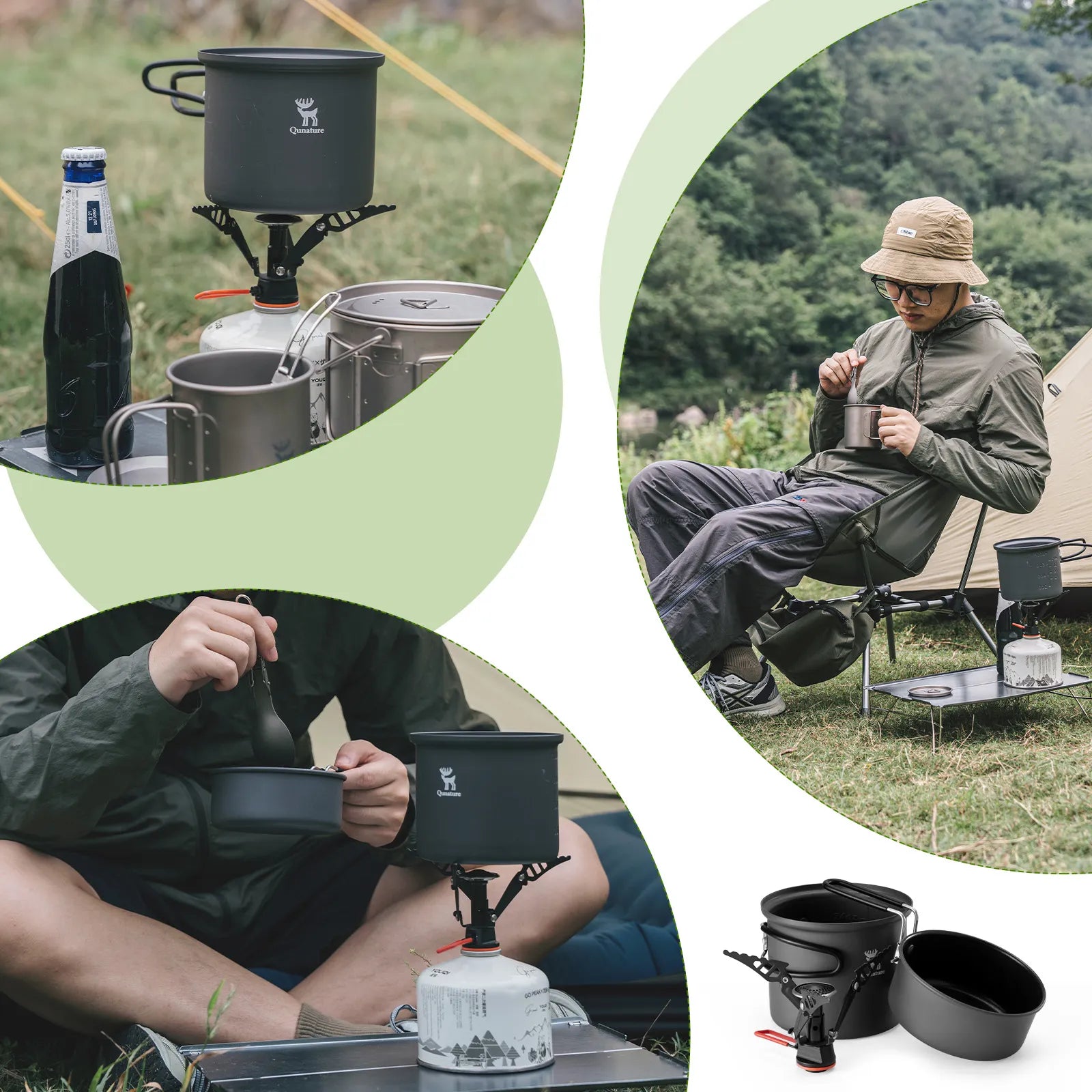Qunature TrailChef™ Ultralight Aluminum Camping Cookware Set