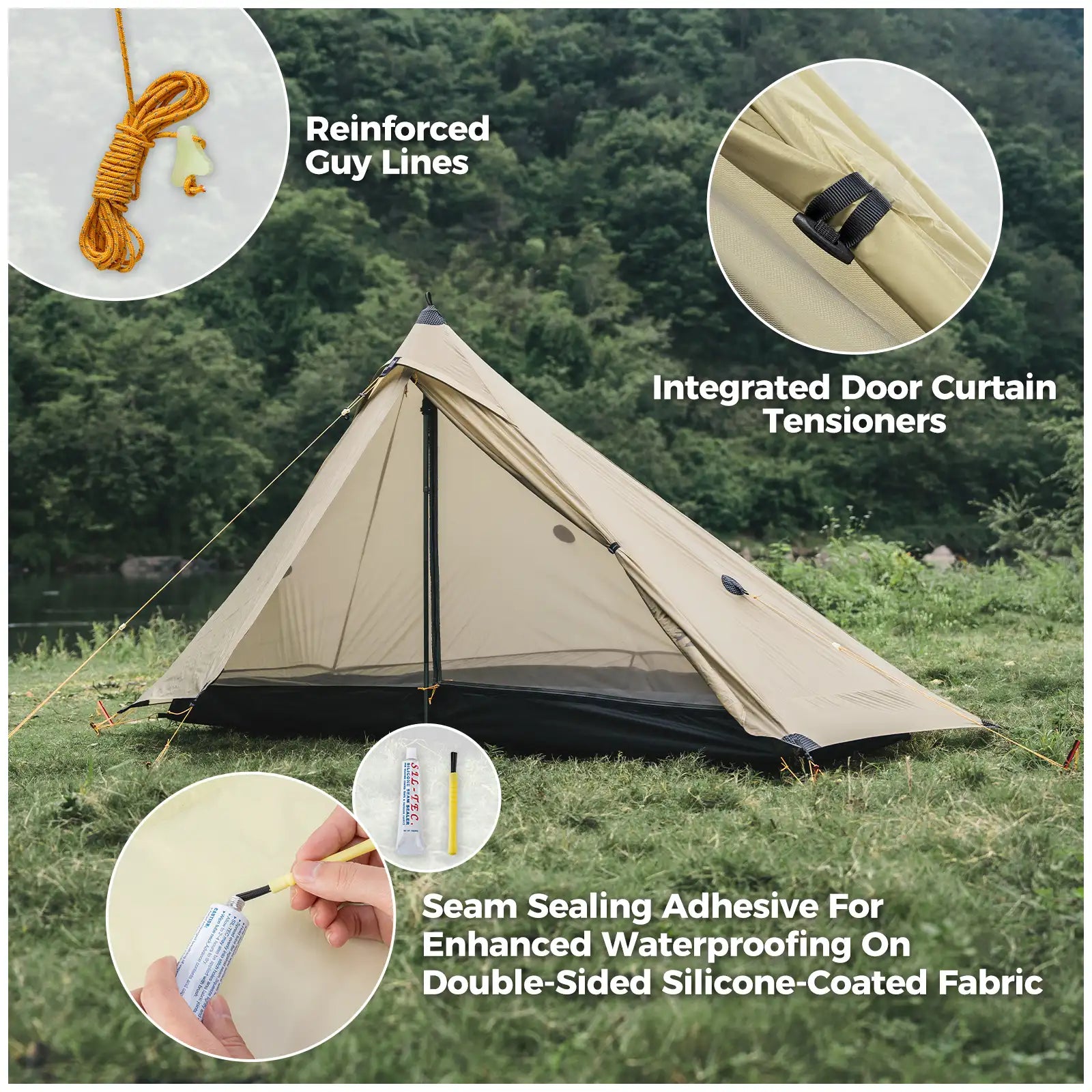 Qunature AeroShelter™ Ultralight Trekking Pole Backpacking Tent