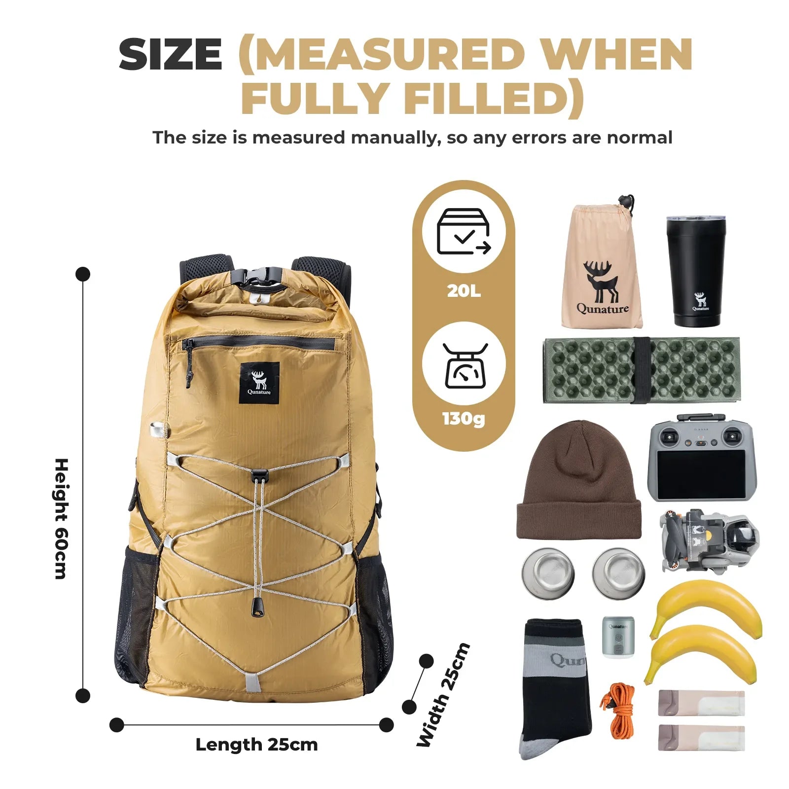 Qunature 20L Ultralight Packable Hiking Backpack